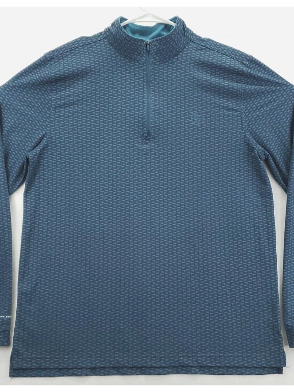 Googan Squad Shirt Mens Medium Blue Stretch Mock Neck 1/4 Zip Fishing Pullover
